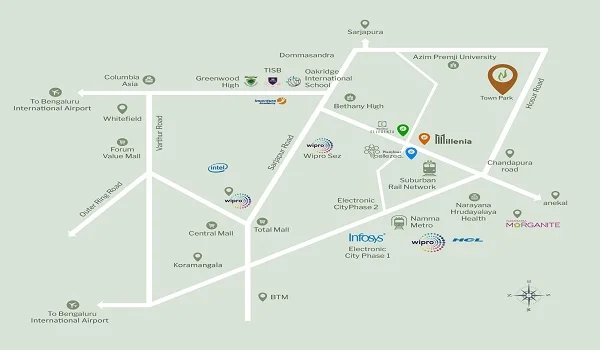 nambiar townpark location map